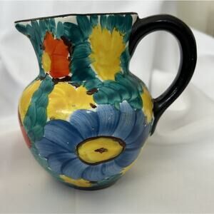 Cute Colorful Hand painted Czechoslovakia Pitcher